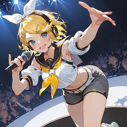 Rin Kagamine Singing on Stage