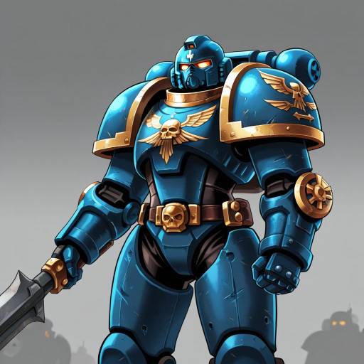 Illustration of Adeptus astartes, warhammer 40k in the style of Hm (hmongt)