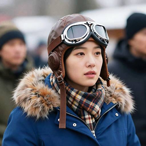 Winter Portrait of a Stylish Aviator