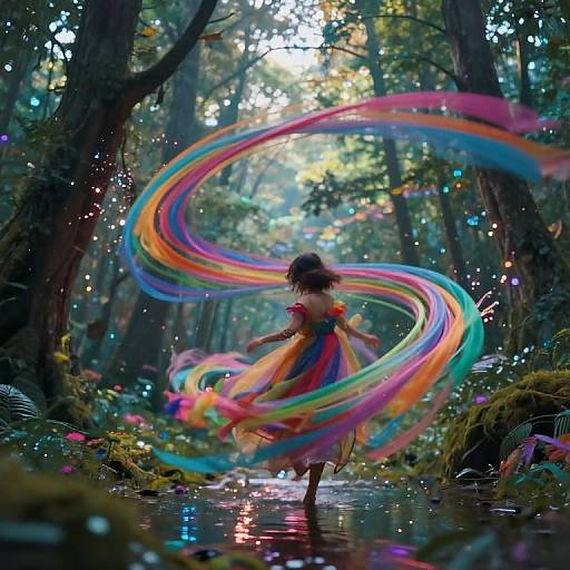 Vibrant Surreal Forest in Motion