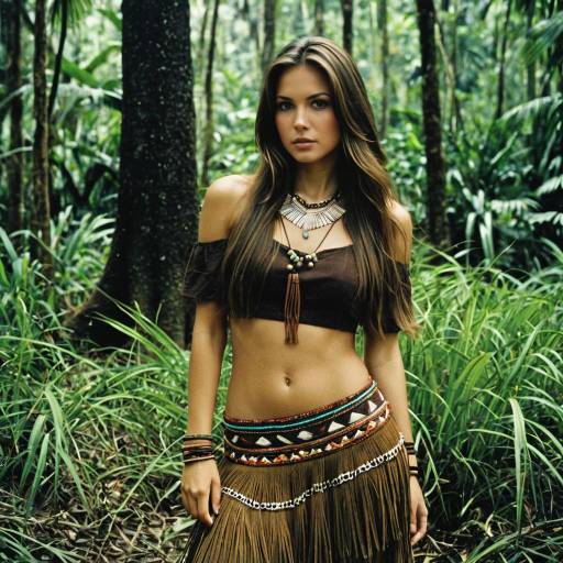 Woman in Tribal Outfit in Jungle