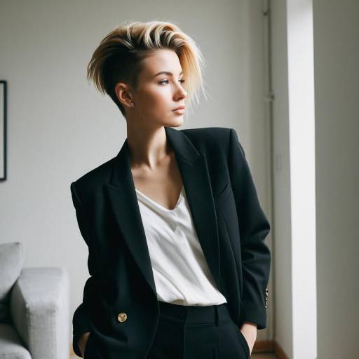 Female Model with Disconnected Undercut Hairstyle in Blazer Female Model with Disconnected Undercut Hairstyle in Blazer