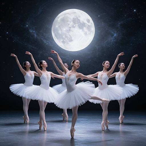 Celestial Ballerinas Under Moonlight