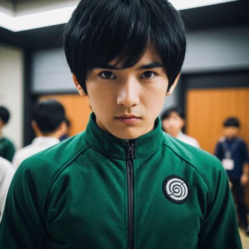 Portrait of Young Asian Man in Green Jacket