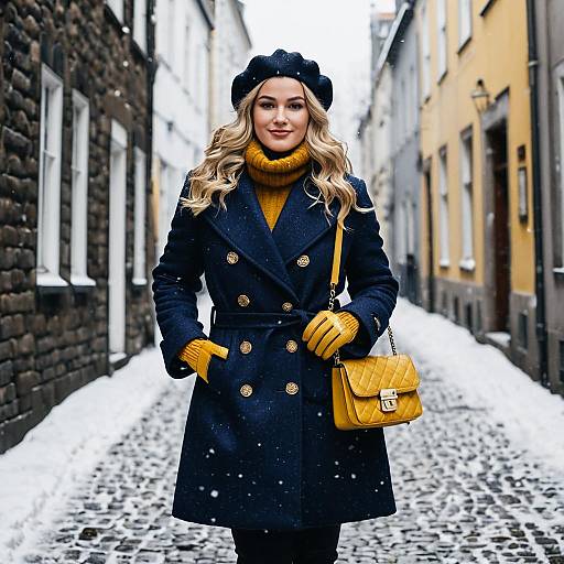 Woman in Classic Winter Street Style Outfit