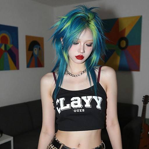 Edgy Portrait of Woman with Spiky Hair