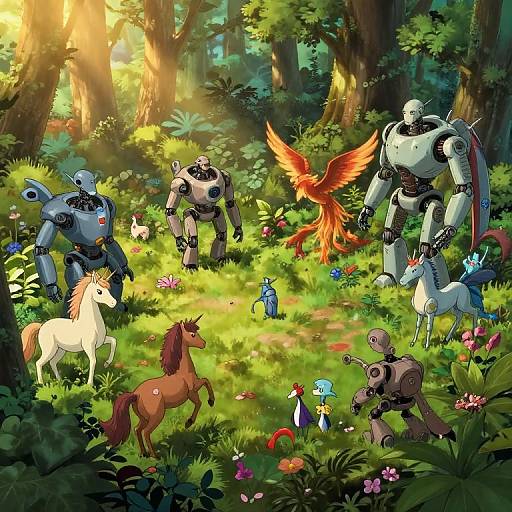 Miyazaki-Inspired Tech-Nature Harmony