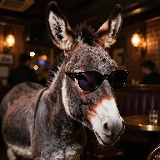 Donkey Wearing Sunglasses in Jazz Club