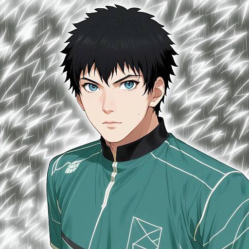 Illustration of Akaashi keiji, haikyuu!! in the style of Takeda aranobu