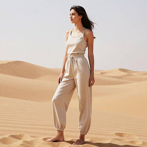 Elegant Woman Amid Serene Dunes
