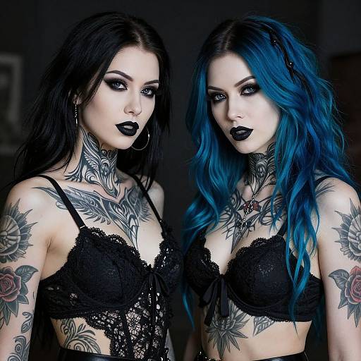 Gothic Tattooed Women Portrait