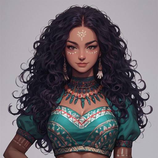 Confident Bohemian Woman with Flowing Dress