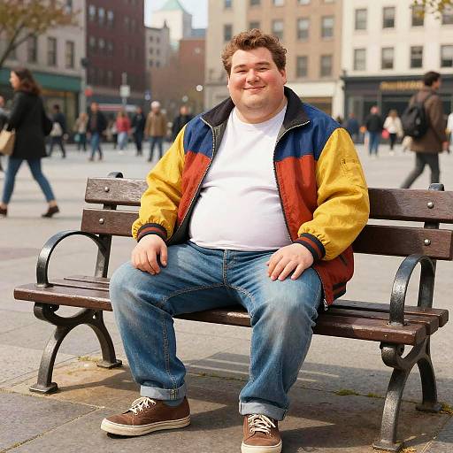 Joyful Urban Portrait on Bench