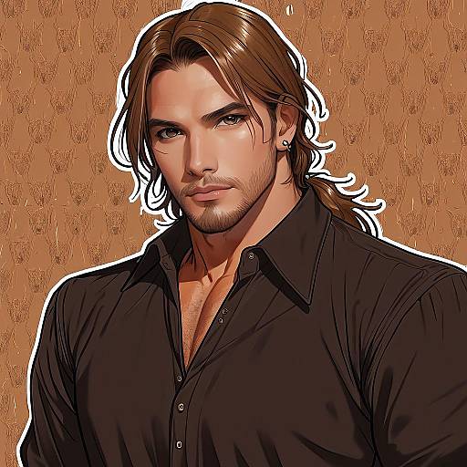 Illustration of Belmond banderas, nijisanji in the style of Harumina mau