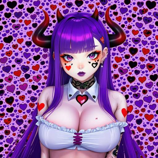 Illustration of Akuma nihmune, indie virtual youtuber in the style of Kazaana