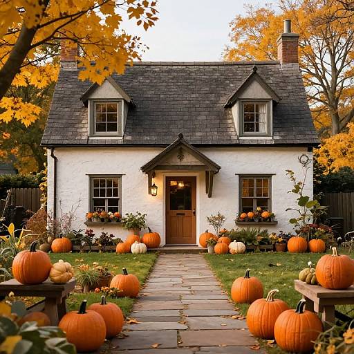 Cozy Autumn Cottage Scene