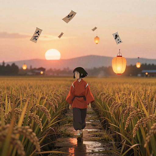 Spirited Away-Style Golden Rice Paddy