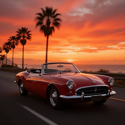 Vintage Convertible Coastal Sunset Cruise