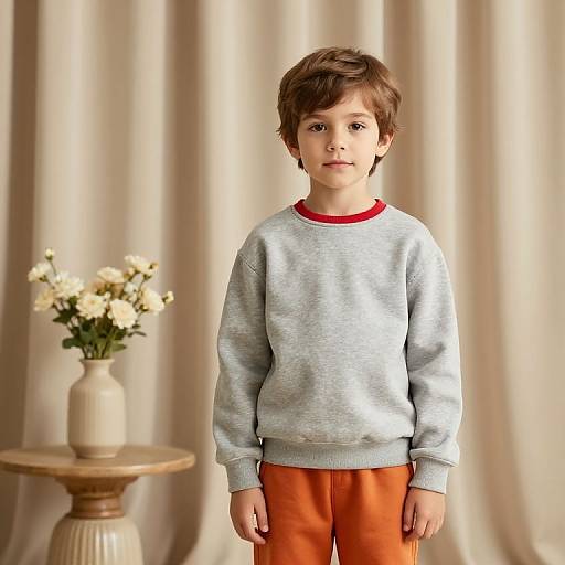 Confident Boy in Cozy Casual Outfit