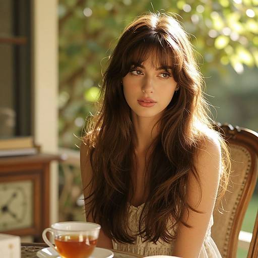 Romantic Woman with Soft Layered Hair