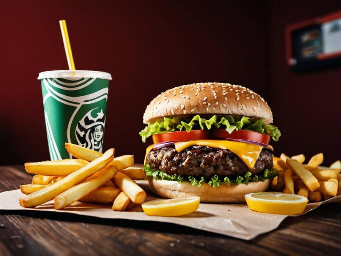 Vibrant Fast Food Wallpaper Design