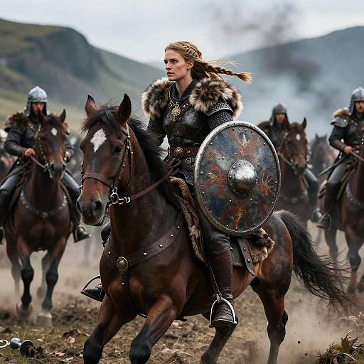 Heroic Female Viking Battle Scene