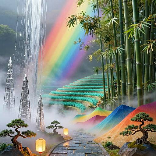 Surreal Dreamscape with Mercury Threads