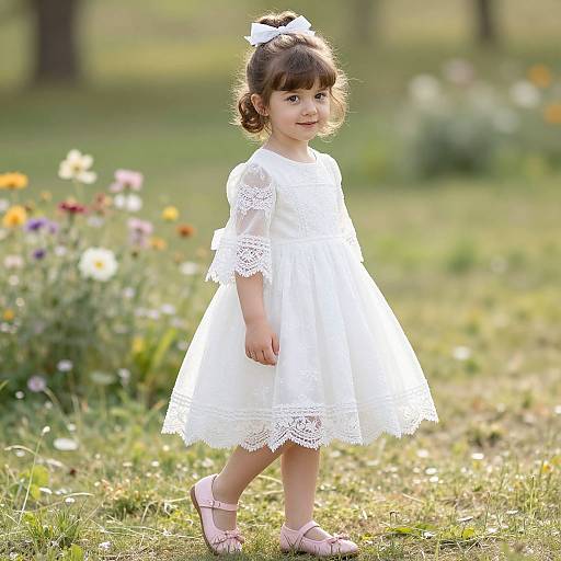 Elegant Young Girl in Flowing Dress