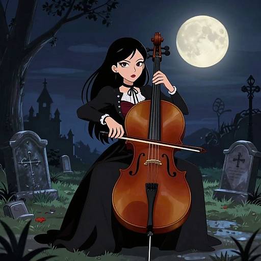 Gothic Jenna Ortega Playing Cello