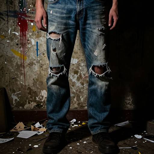 Distressed Jeans in Gritty Room