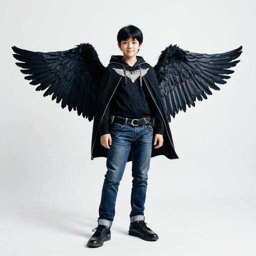 Black Angel Costume with Male Model
