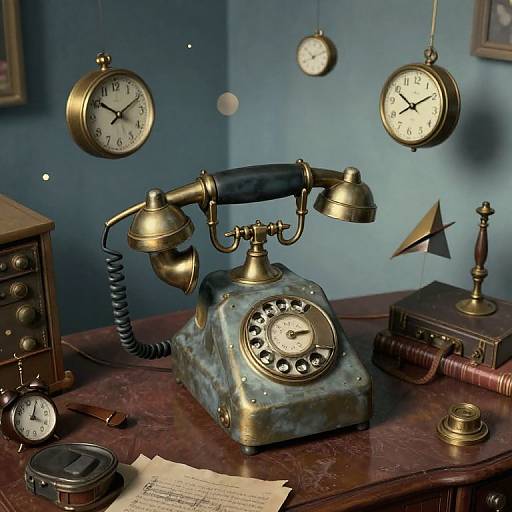 Surreal Antique Telephone Dreamscape