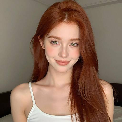 Portrait of a Smiling Young Redhead