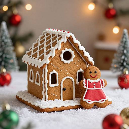 Festive Gingerbread House and Cookies