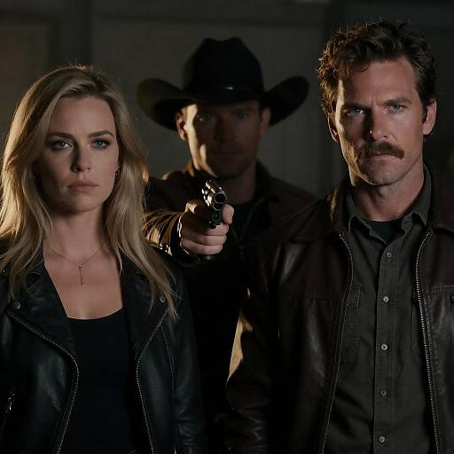 Dramatic Portrait of Three Individuals