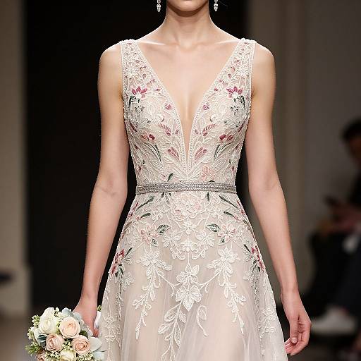 Elegant Marchesa-Inspired Floral Gown
