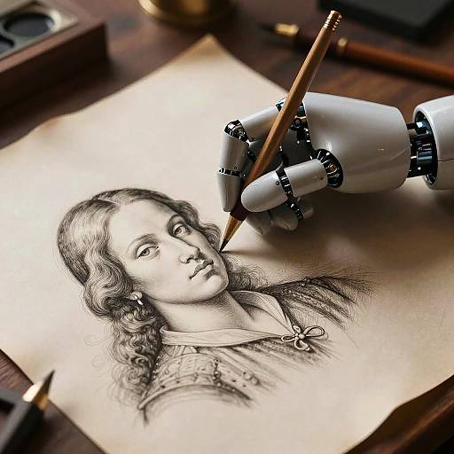AI Robotic Hand Sketching Portraits