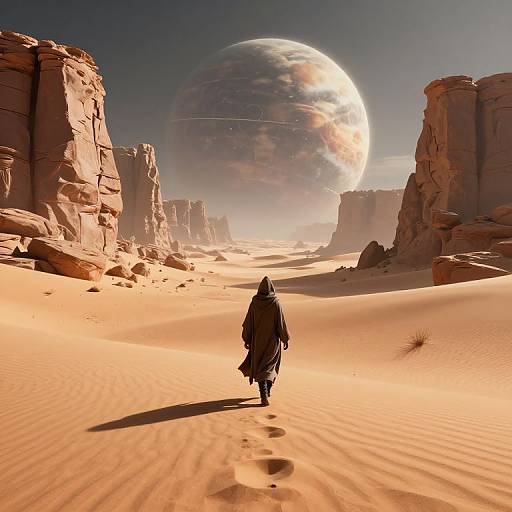Surreal Cyberpunk Desert Journey