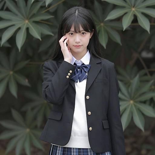 Chic Asian Woman in Nature