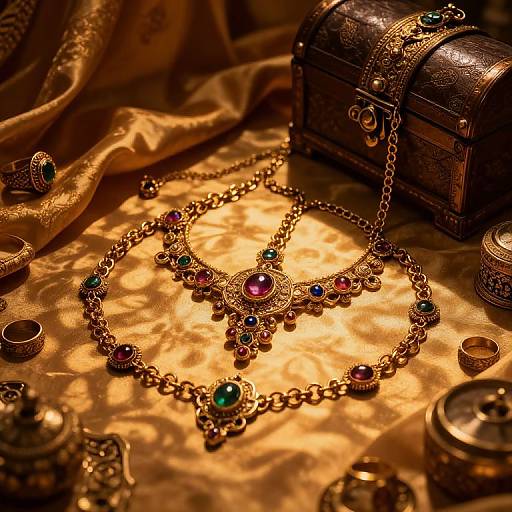 Ancient Regal Jewelry Treasure Chest