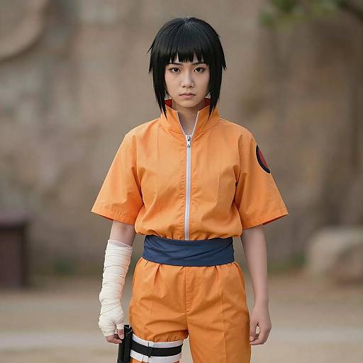 Lifestyle costume photo of Rock lee. Cosplay clothes