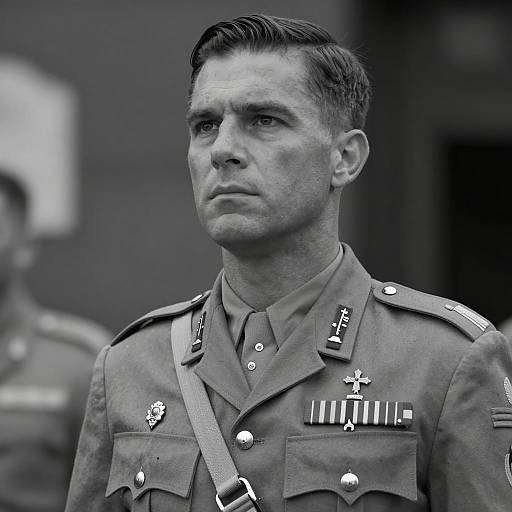 Serious Military Portrait in Black and White