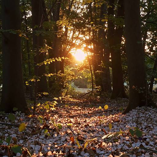 Enchanting Forest Sunset Scene