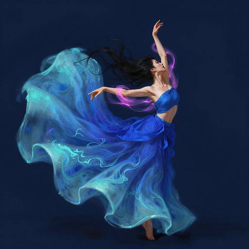Ethereal Dance with Flowing Fabric