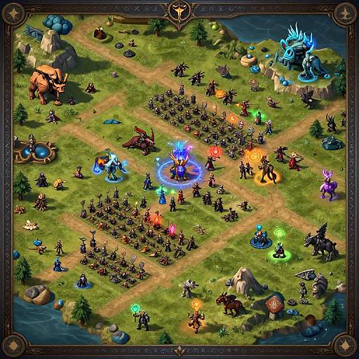 Fantasy Battle Map with Mythical Units