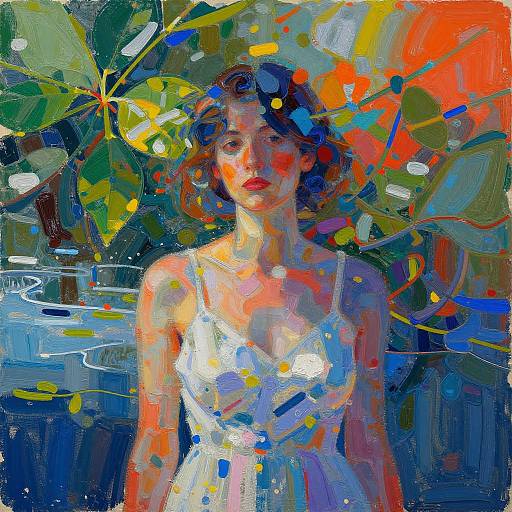 Abstract Vibrant Fusion of Human and Nature