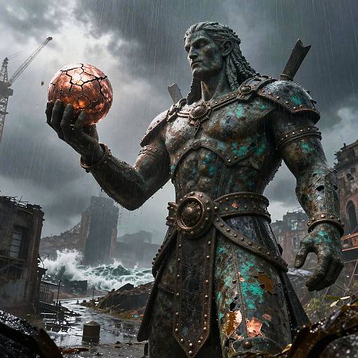 Forgotten God Colossus Clutching Cracked Orb