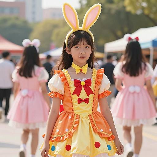 Girl in Colorful Candyland Princess Costume