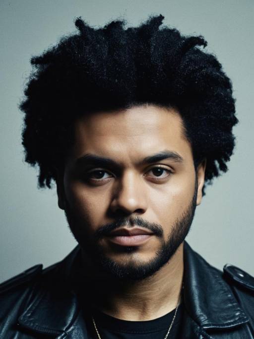 Cinematic Close-up of Weeknd Costume Man