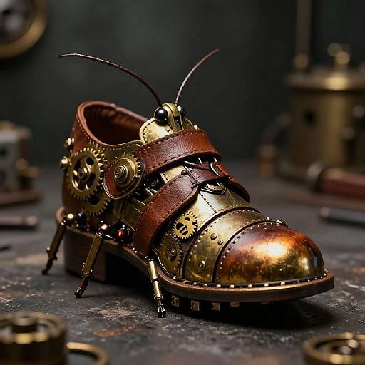 Steampunk Mechanical Cockroach Shoes